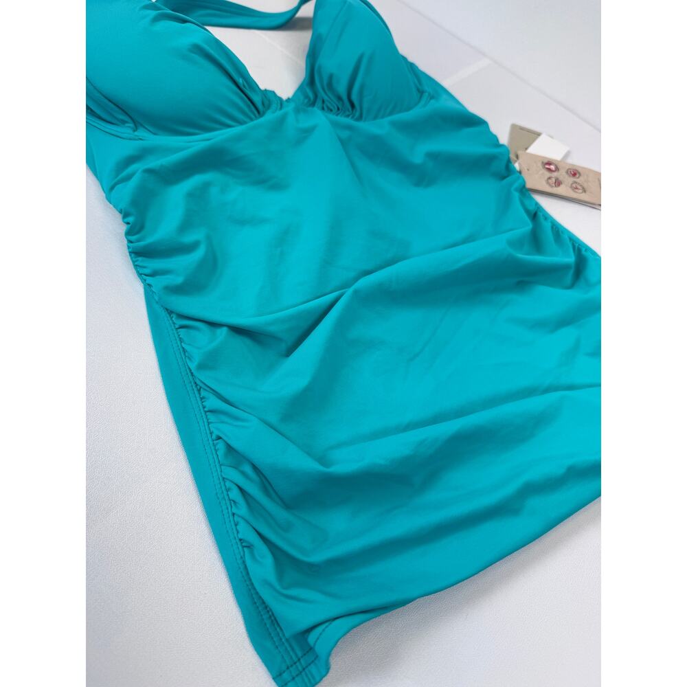 Tommy Bahama Pearl Underwire Full Coverage Tankini Top Ming Jade Womens XS C NWT - Picture 2 of 10